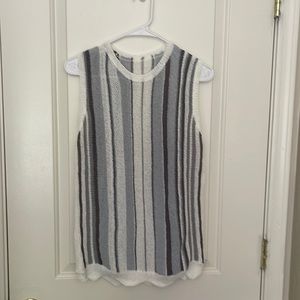 Grey cream charcoal tank sweater